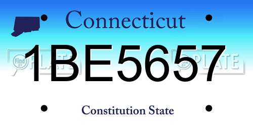 1BE5657 Connecticut License Plate