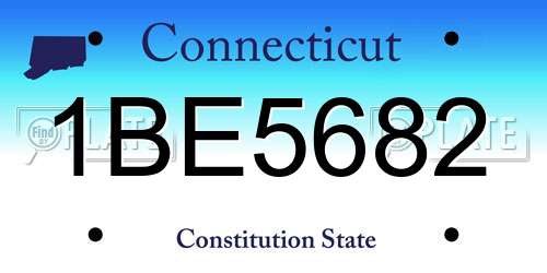 1BE5682 Connecticut License Plate