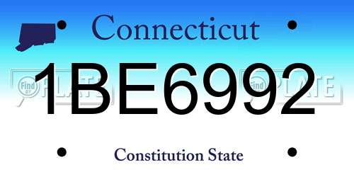 1BE6992 Connecticut License Plate