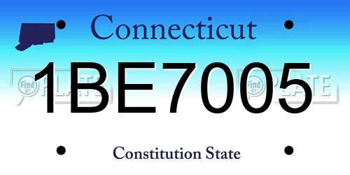 1BE7005 Connecticut License Plate