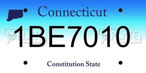 1BE7010 Connecticut License Plate