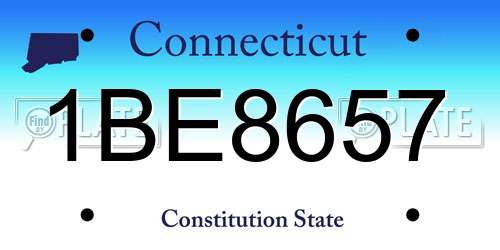 1BE8657 Connecticut License Plate