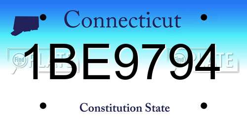 1BE9794 Connecticut License Plate