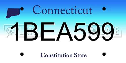 1BEA599 Connecticut License Plate