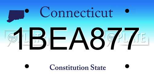 1BEA877 Connecticut License Plate