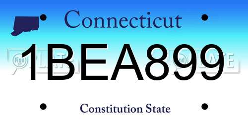 1BEA899 Connecticut License Plate
