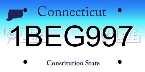 1BEG997 Connecticut License Plate