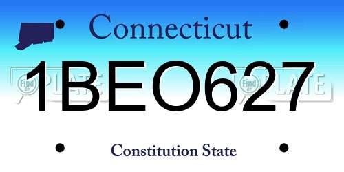 1BEO627 Connecticut License Plate