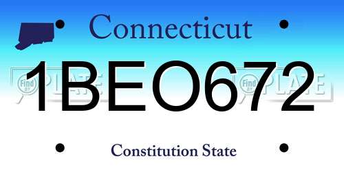 1BEO672 Connecticut License Plate