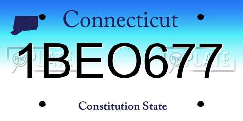 1BEO677 Connecticut License Plate