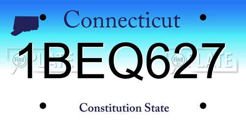1BEQ627 Connecticut License Plate