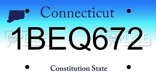1BEQ672 Connecticut License Plate