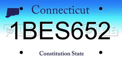 1BES652 Connecticut License Plate