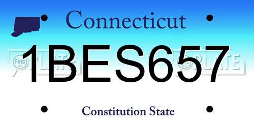 1BES657 Connecticut License Plate