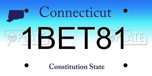 1BET81 Connecticut License Plate