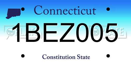 1BEZ005 Connecticut License Plate