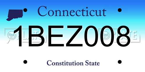 1BEZ008 Connecticut License Plate