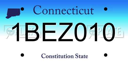 1BEZ010 Connecticut License Plate
