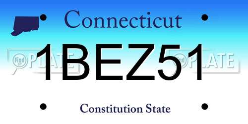 1BEZ51 Connecticut License Plate
