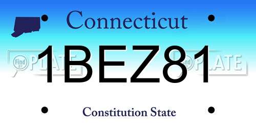 1BEZ81 Connecticut License Plate
