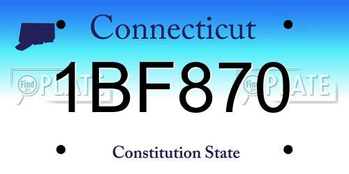 1BF870 Connecticut License Plate