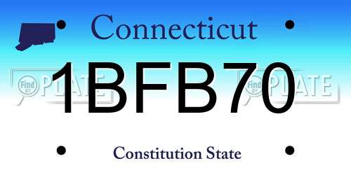 1BFB70 Connecticut License Plate