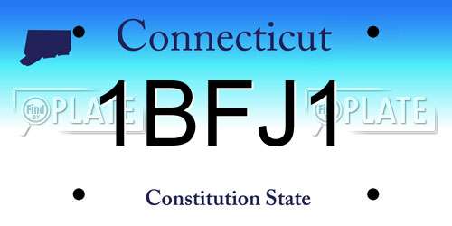 1BFJ1 Connecticut License Plate