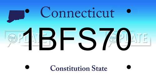 1BFS70 Connecticut License Plate