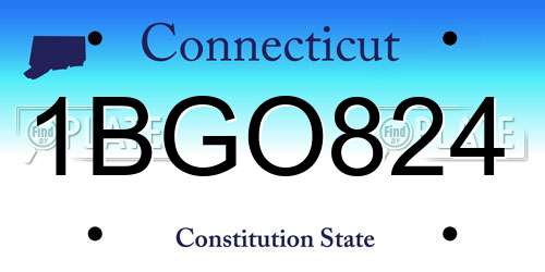 1BGO824 Connecticut License Plate