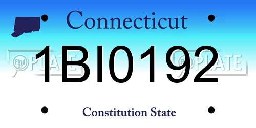 1BI0192 Connecticut License Plate