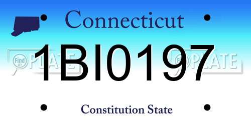 1BI0197 Connecticut License Plate