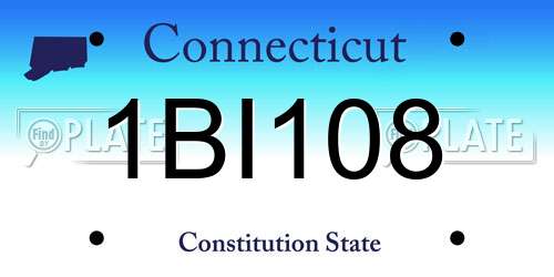 1BI108 Connecticut License Plate