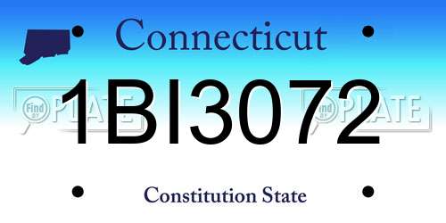 1BI3072 Connecticut License Plate