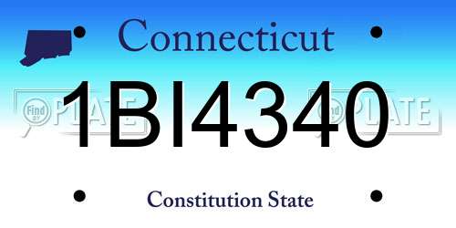 1BI4340 Connecticut License Plate
