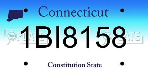 1BI8158 Connecticut License Plate