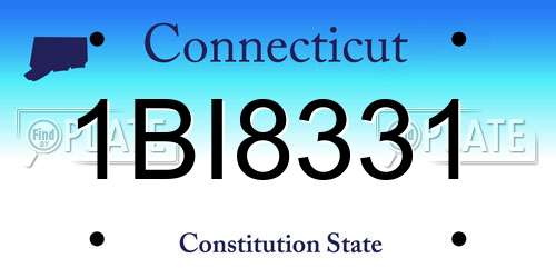 1BI8331 Connecticut License Plate
