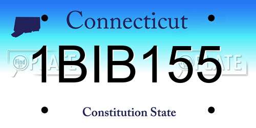 1BIB155 Connecticut License Plate