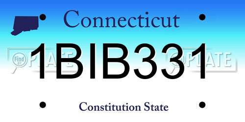 1BIB331 Connecticut License Plate
