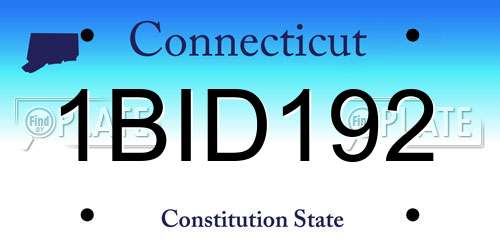 1BID192 Connecticut License Plate
