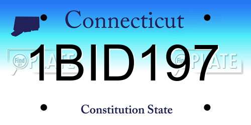 1BID197 Connecticut License Plate