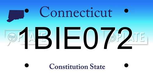 1BIE072 Connecticut License Plate