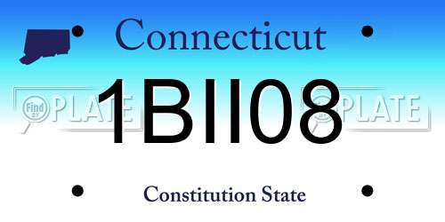 1BII08 Connecticut License Plate