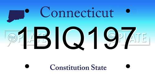 1BIQ197 Connecticut License Plate