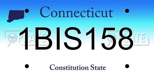1BIS158 Connecticut License Plate