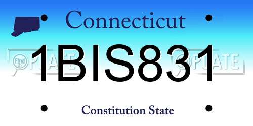 1BIS831 Connecticut License Plate