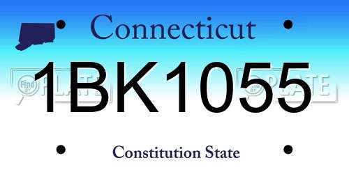 1BK1055 Connecticut License Plate