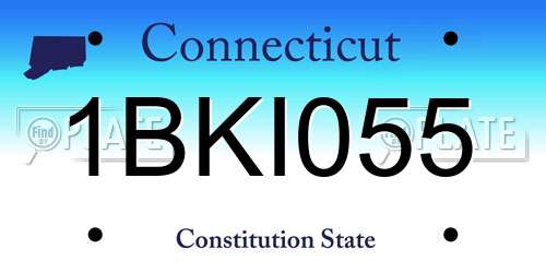 1BKI055 Connecticut License Plate