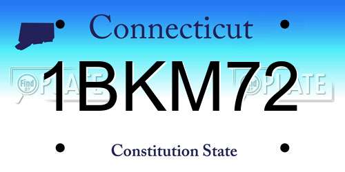 1BKM72 Connecticut License Plate