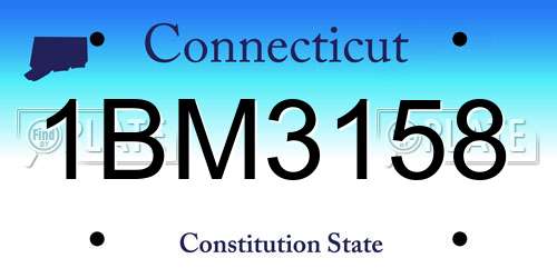 1BM3158 Connecticut License Plate