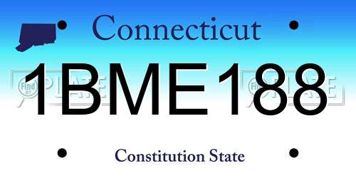 1BME188 Connecticut License Plate